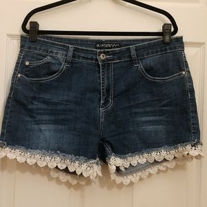 Blue savvy denim shorts
